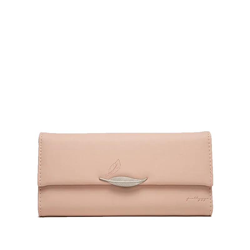 Leaf Clasp Leather Wallet