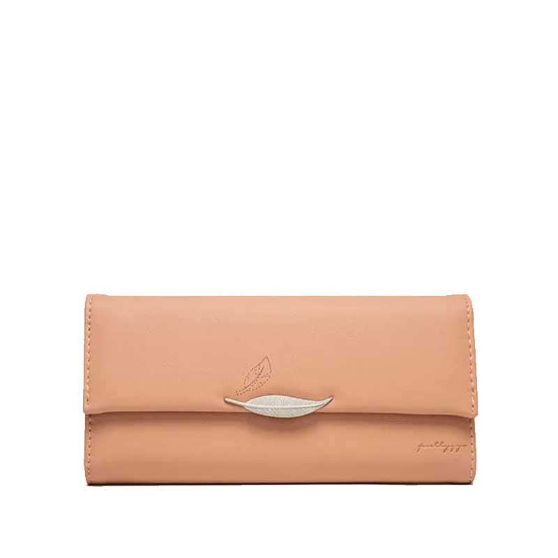Leaf Clasp Leather Wallet