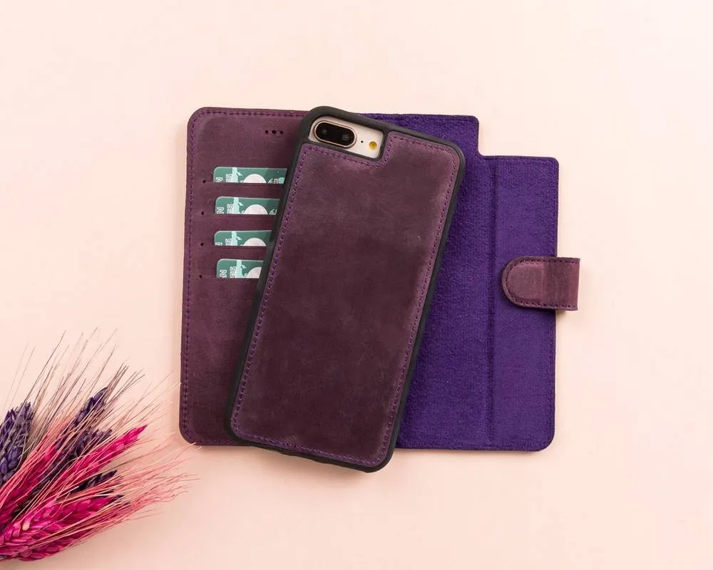 Leather Magnetic Detachable Wallet Case for iPhone 7 Plus /8 Plus