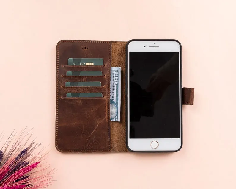 Leather Magnetic Detachable Wallet Case for iPhone 7 Plus /8 Plus