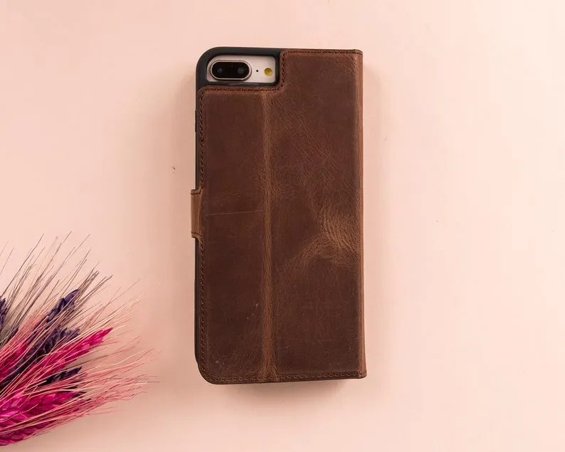 Leather Magnetic Detachable Wallet Case for iPhone 7 Plus /8 Plus
