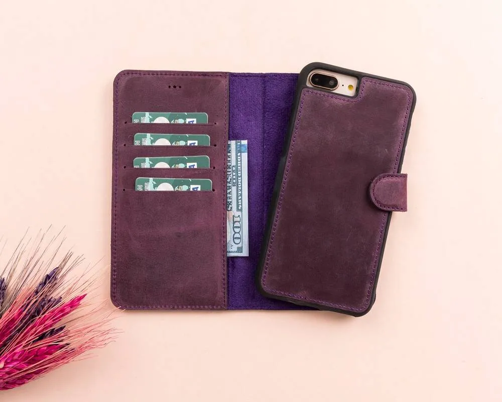 Leather Magnetic Detachable Wallet Case for iPhone 7 Plus /8 Plus
