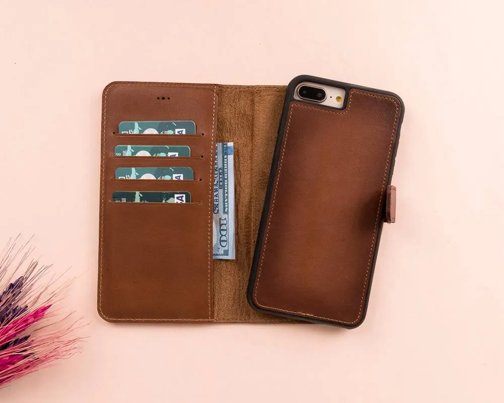 Leather Magnetic Detachable Wallet Case for iPhone 7 Plus /8 Plus