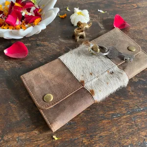 Leather Purse // Snow Leopard Light Brown