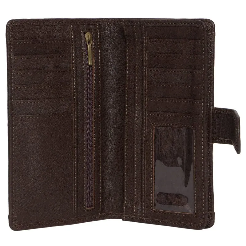 Leather Tooled Clutch with Tuquoise (TLW25TURQ)