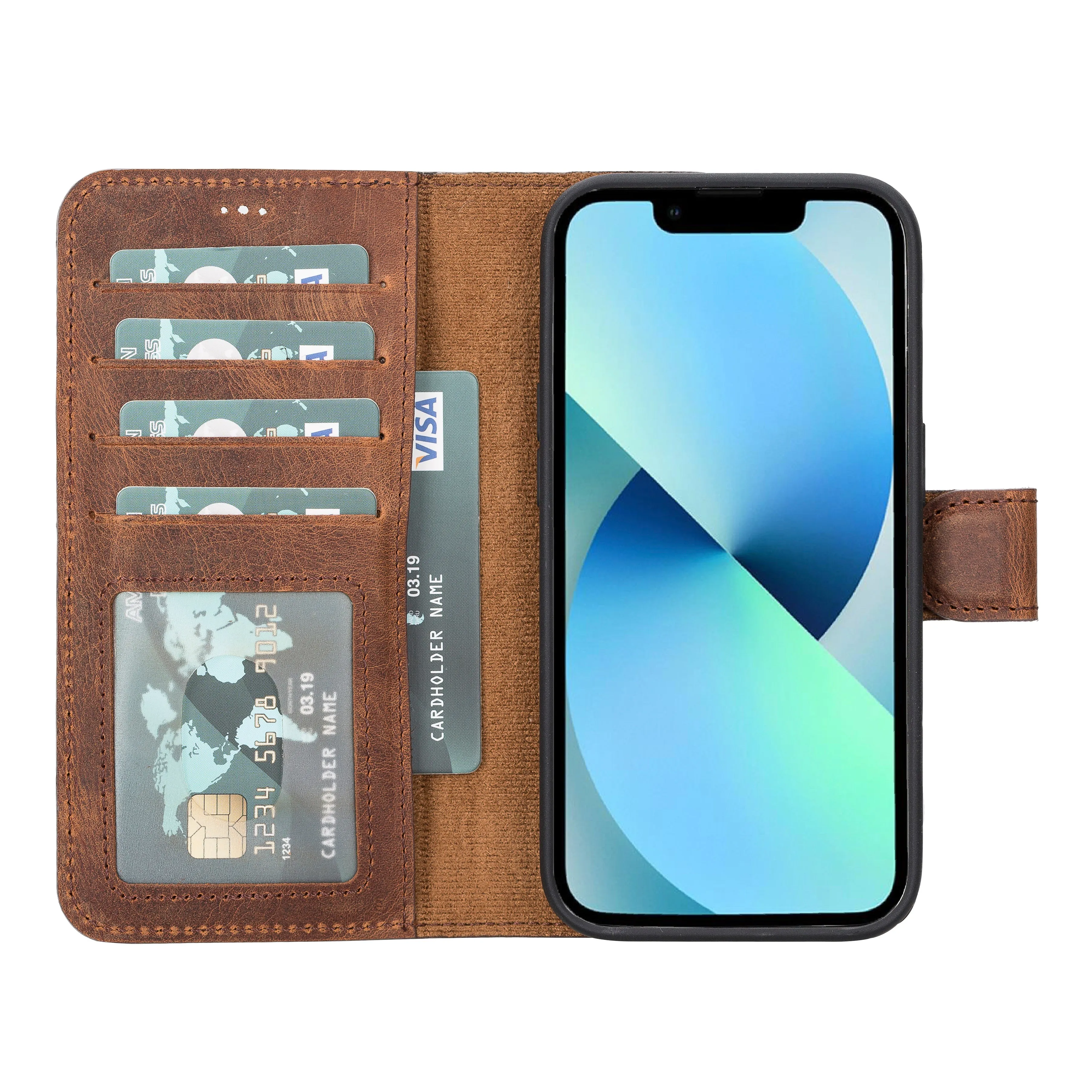 Leather Wallet Case for iPhone 15 Pro