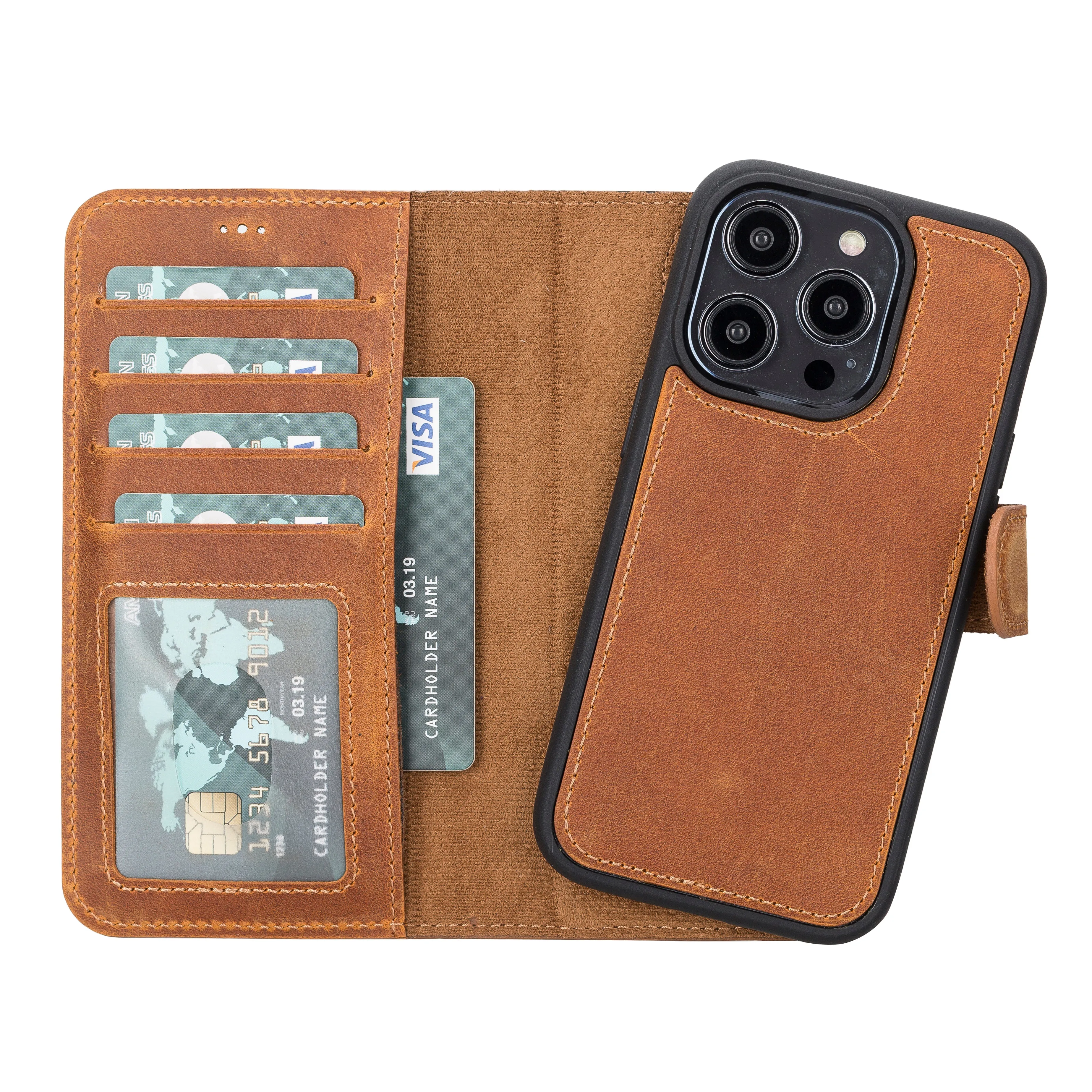 Leather Wallet Case for iPhone 15 Pro