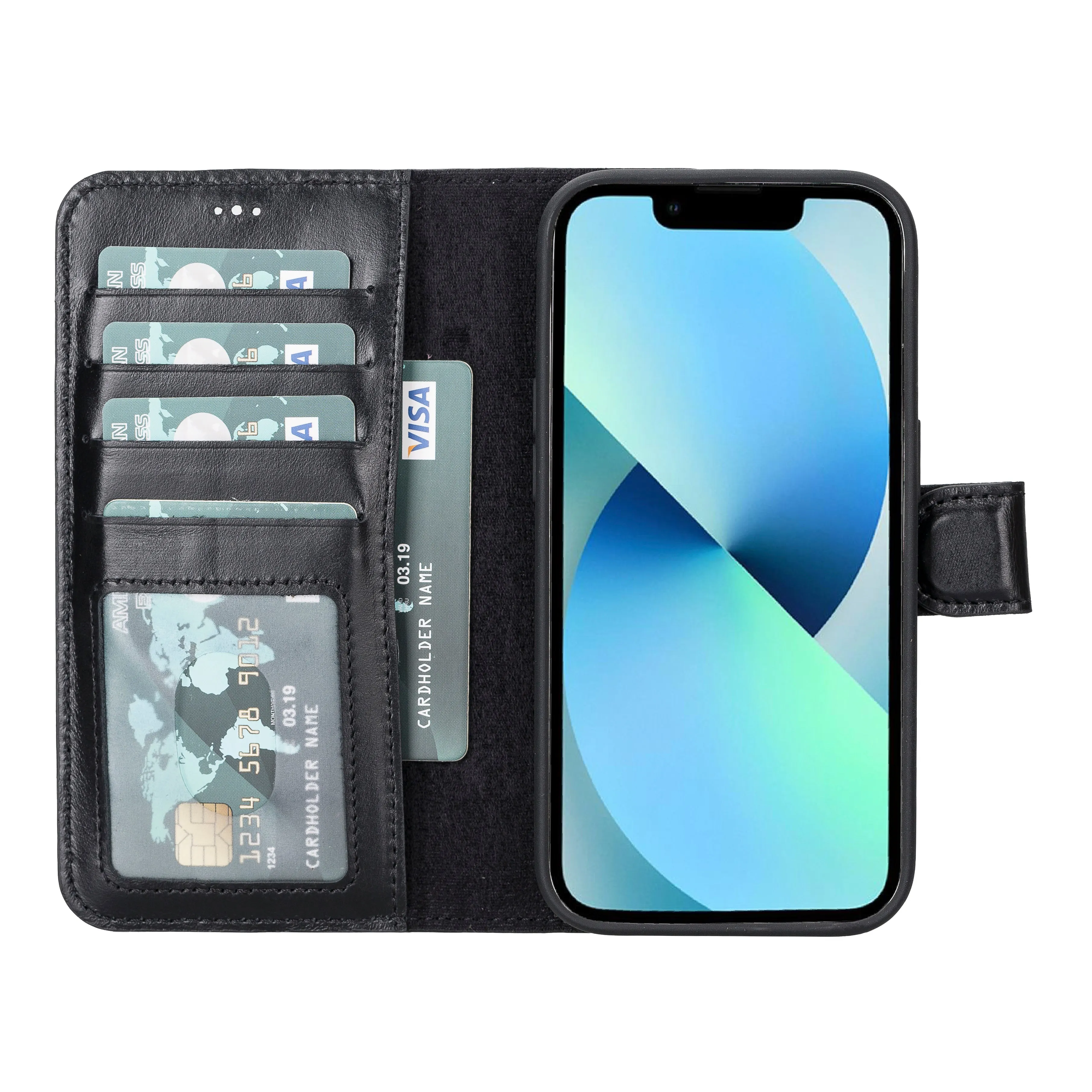 Leather Wallet Case for iPhone 15 Pro