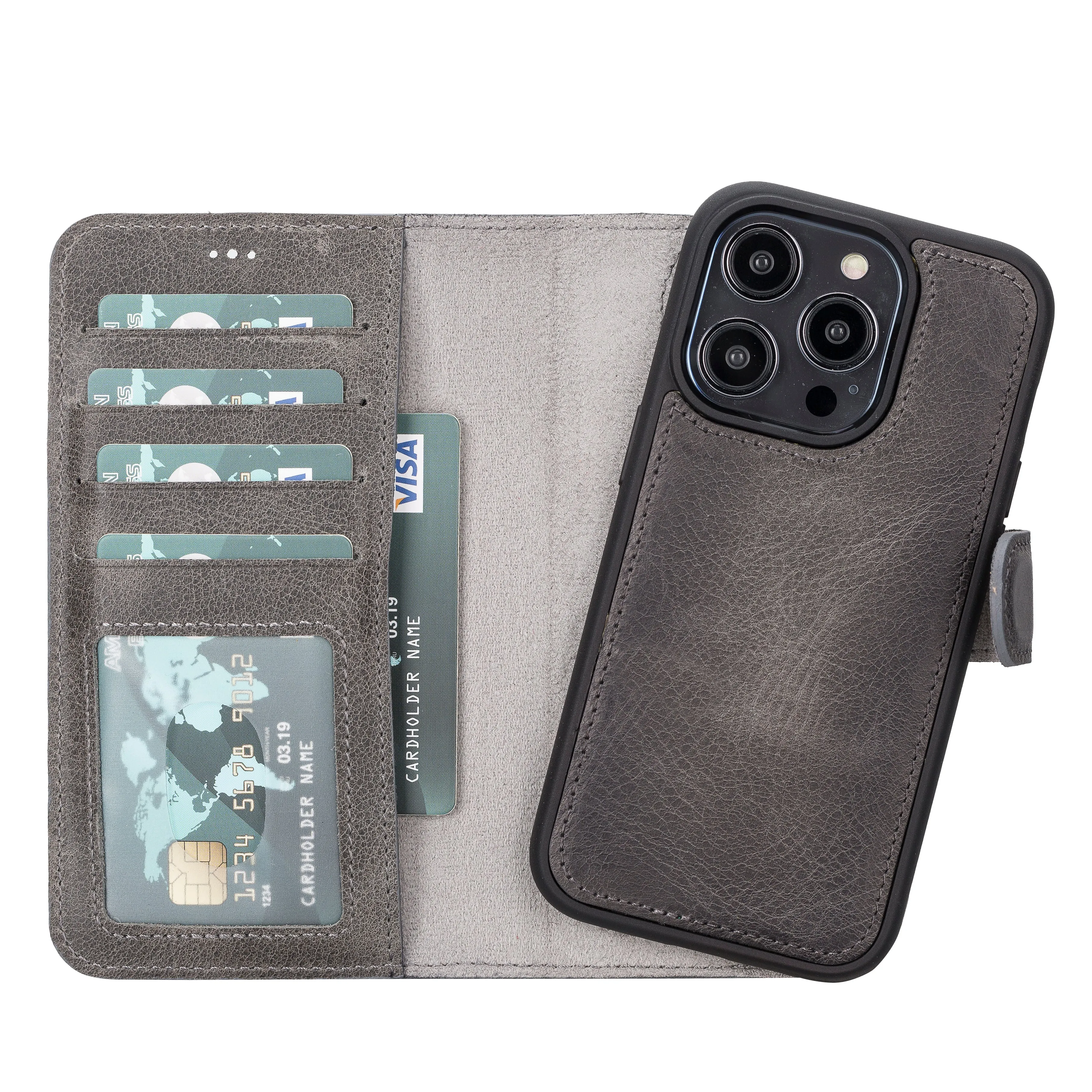 Leather Wallet Case for iPhone 15 Pro
