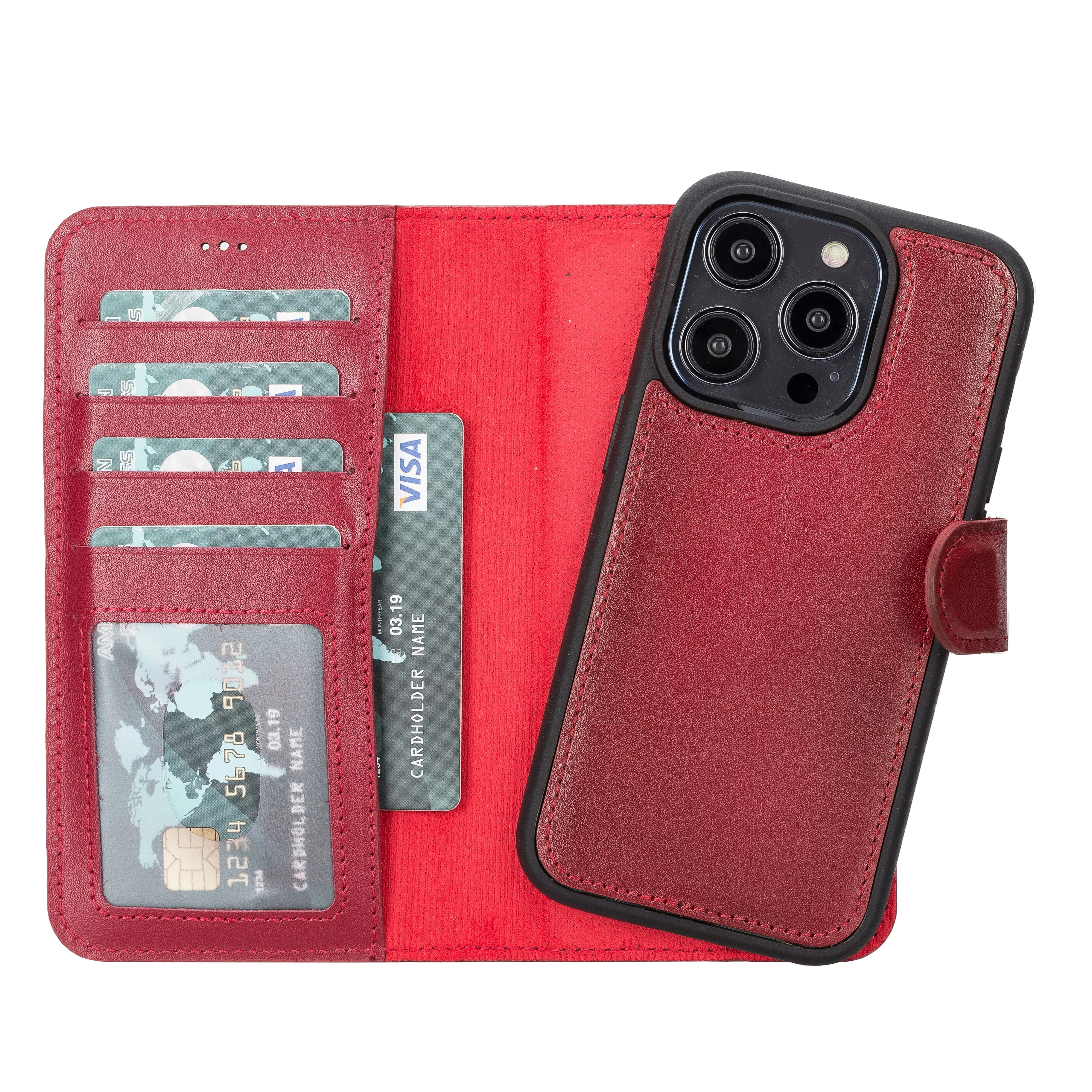 Leather Wallet Case for iPhone 15 Pro