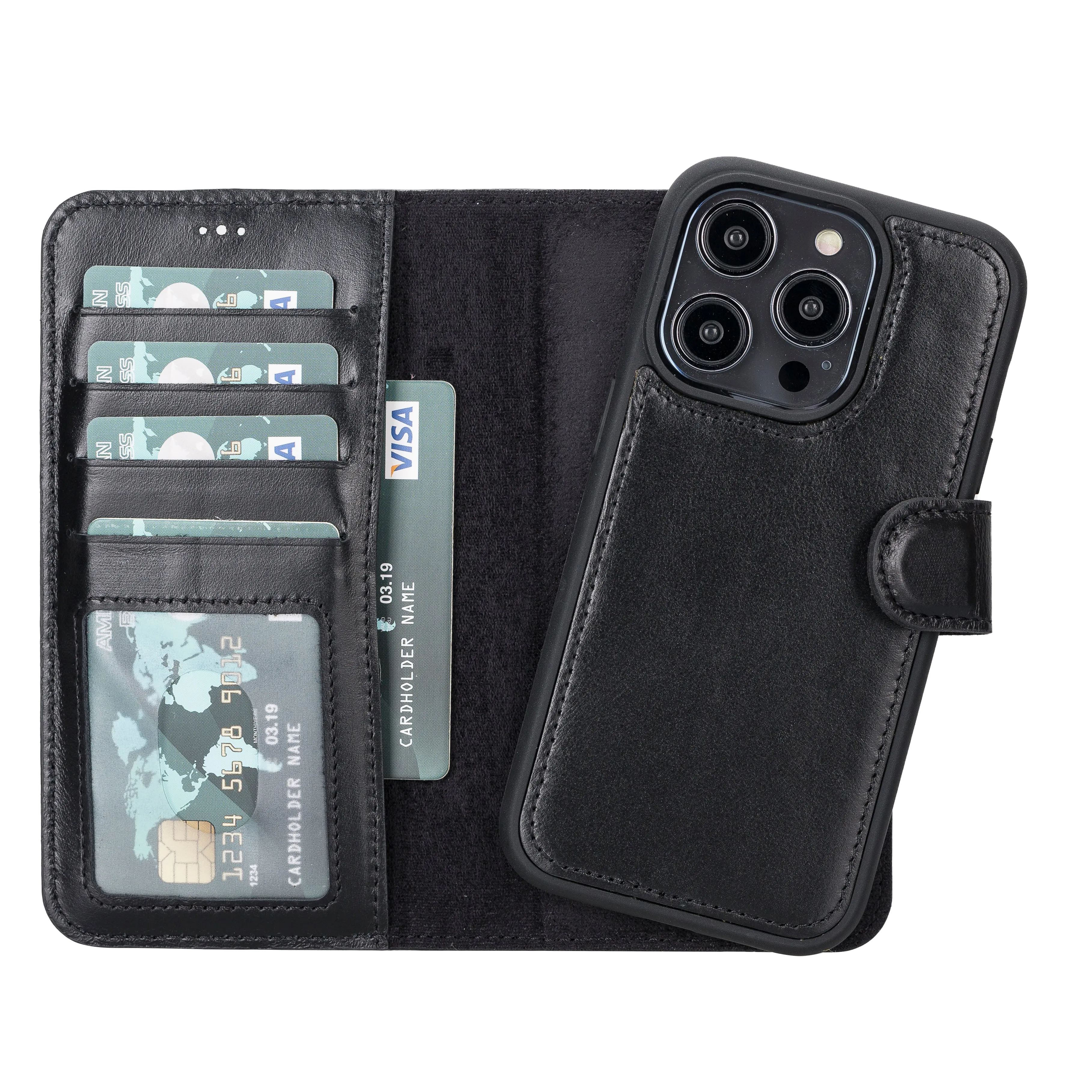 Leather Wallet Case for iPhone 15 Pro