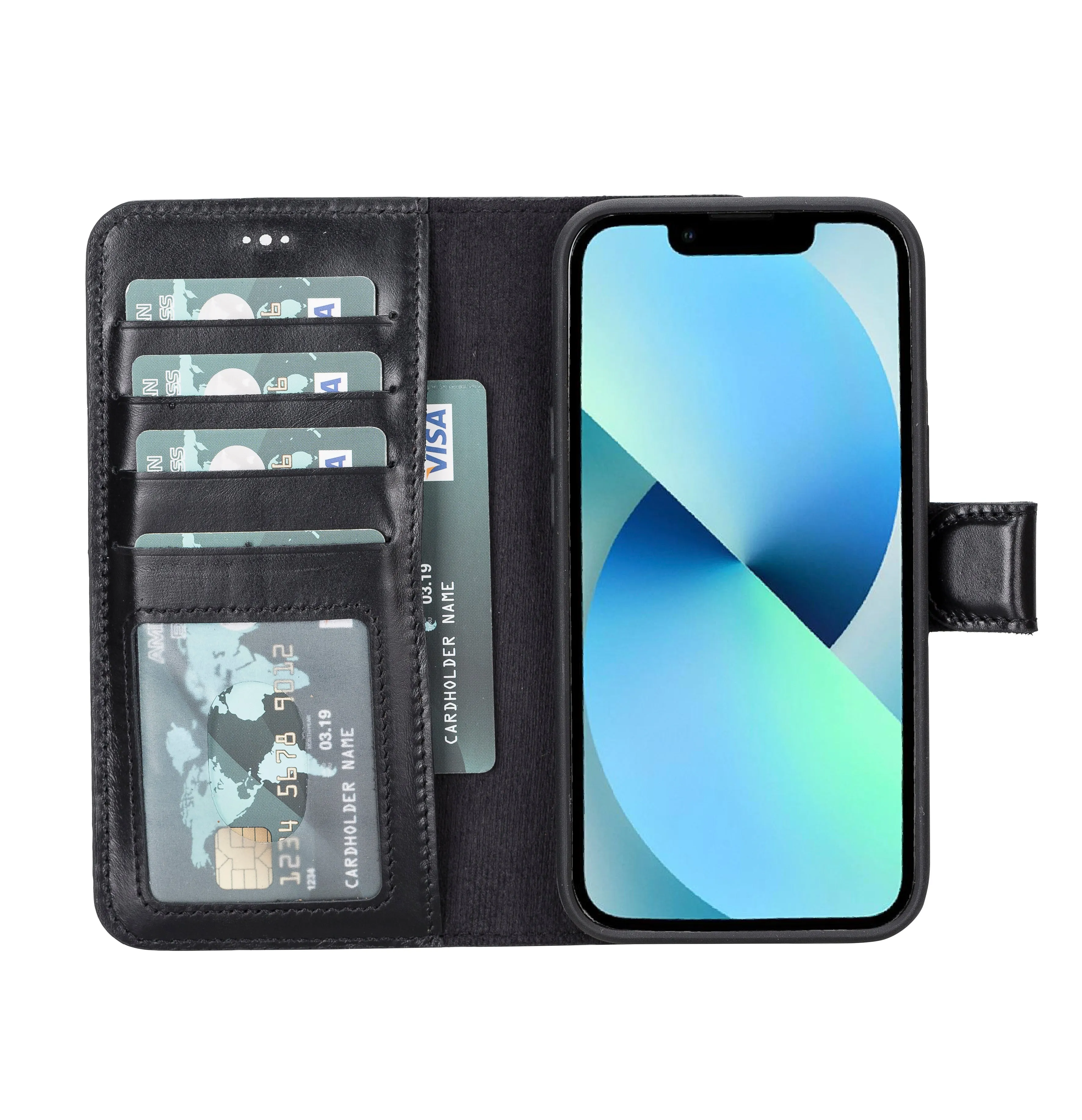 Leather Wallet Case for iPhone 15