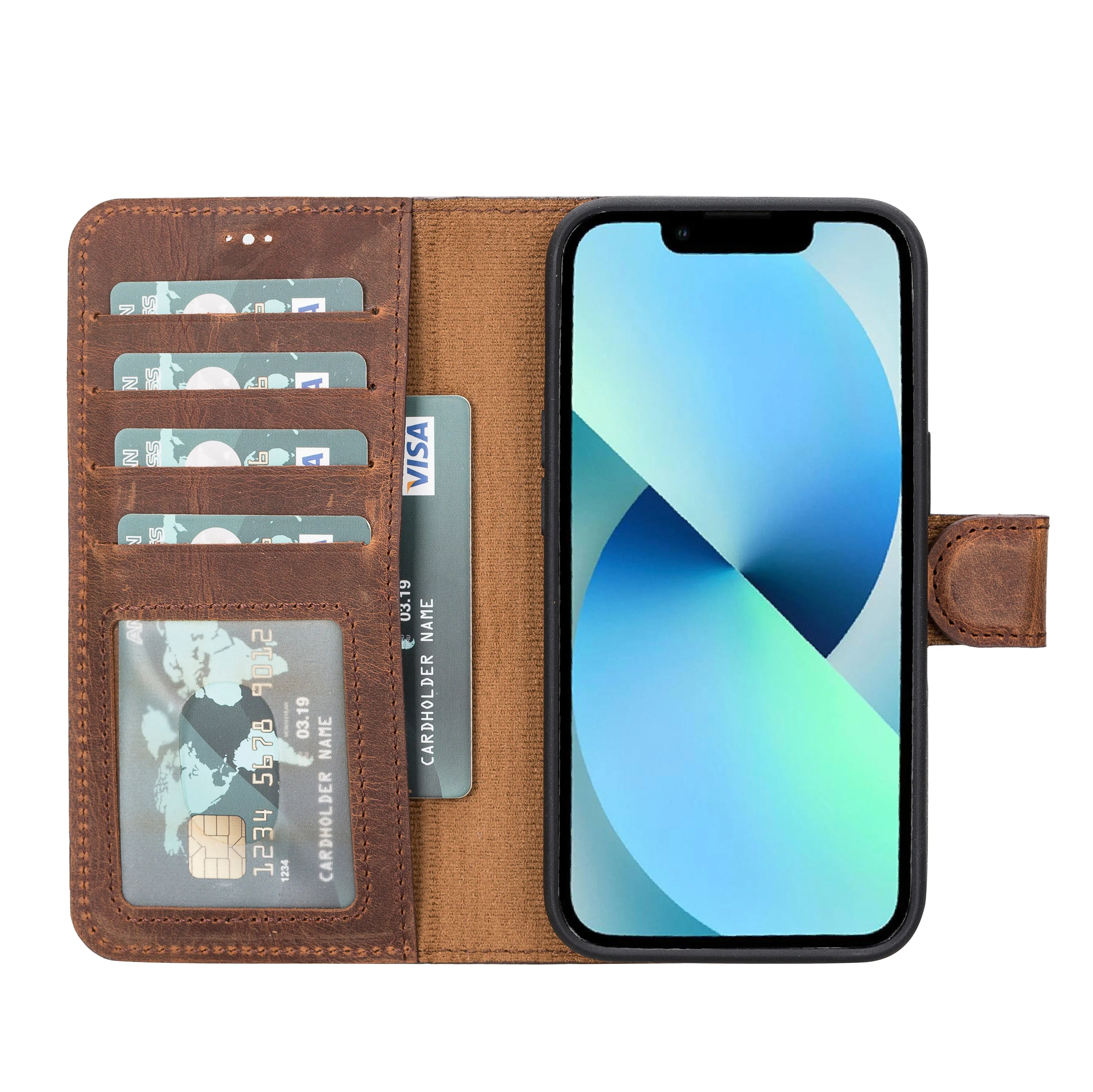 Leather Wallet Case for iPhone 15