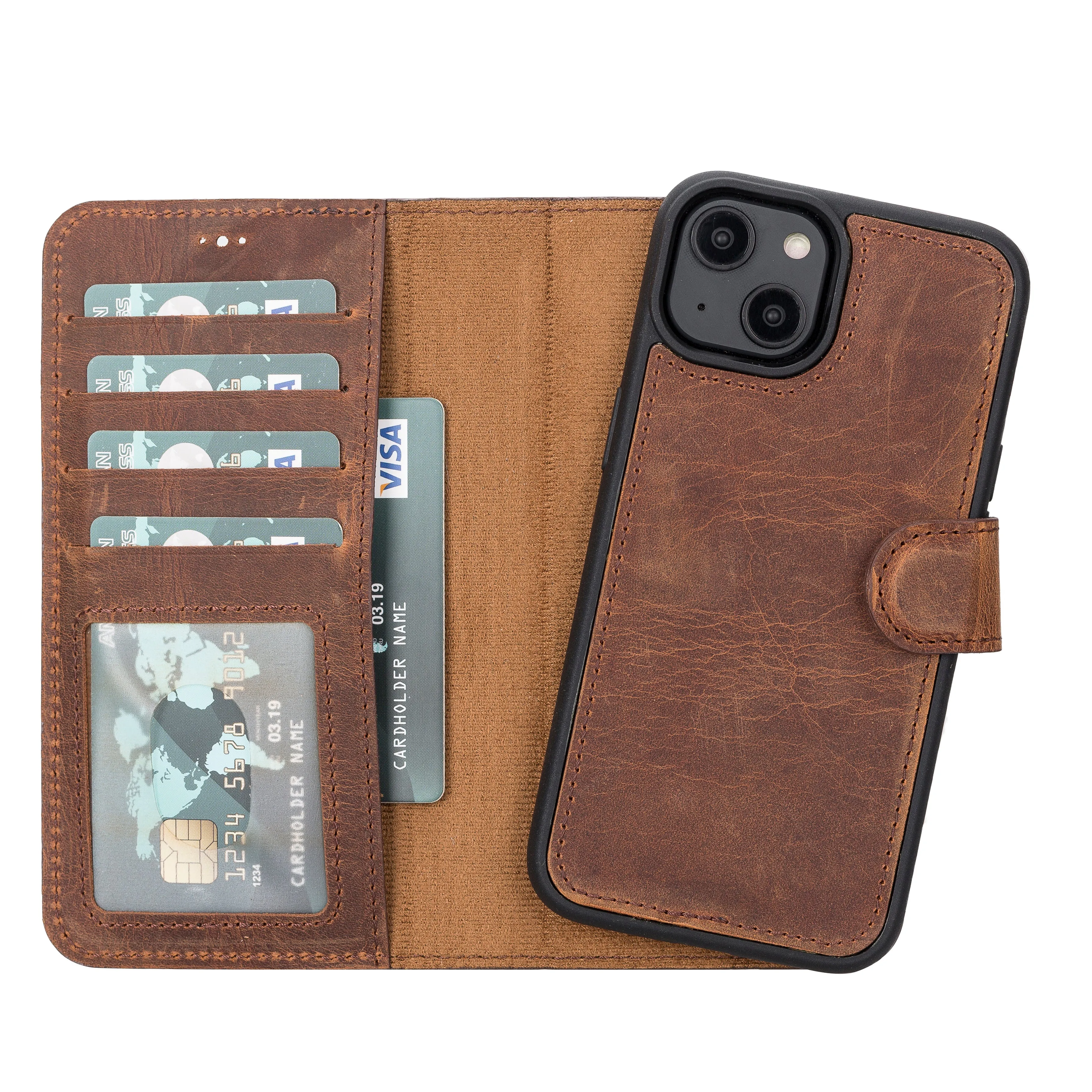 Leather Wallet Case for iPhone 15