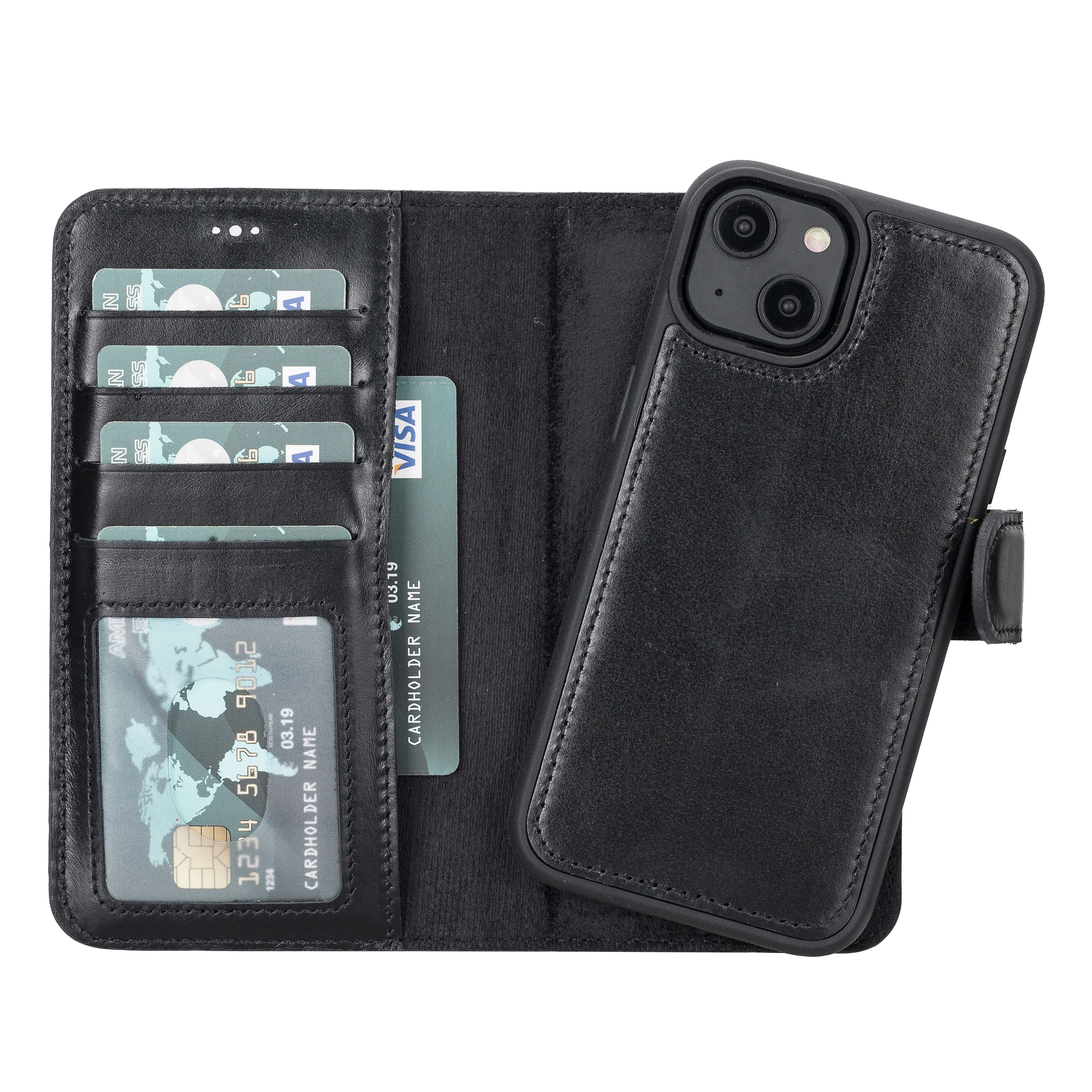 Leather Wallet Case for iPhone 15