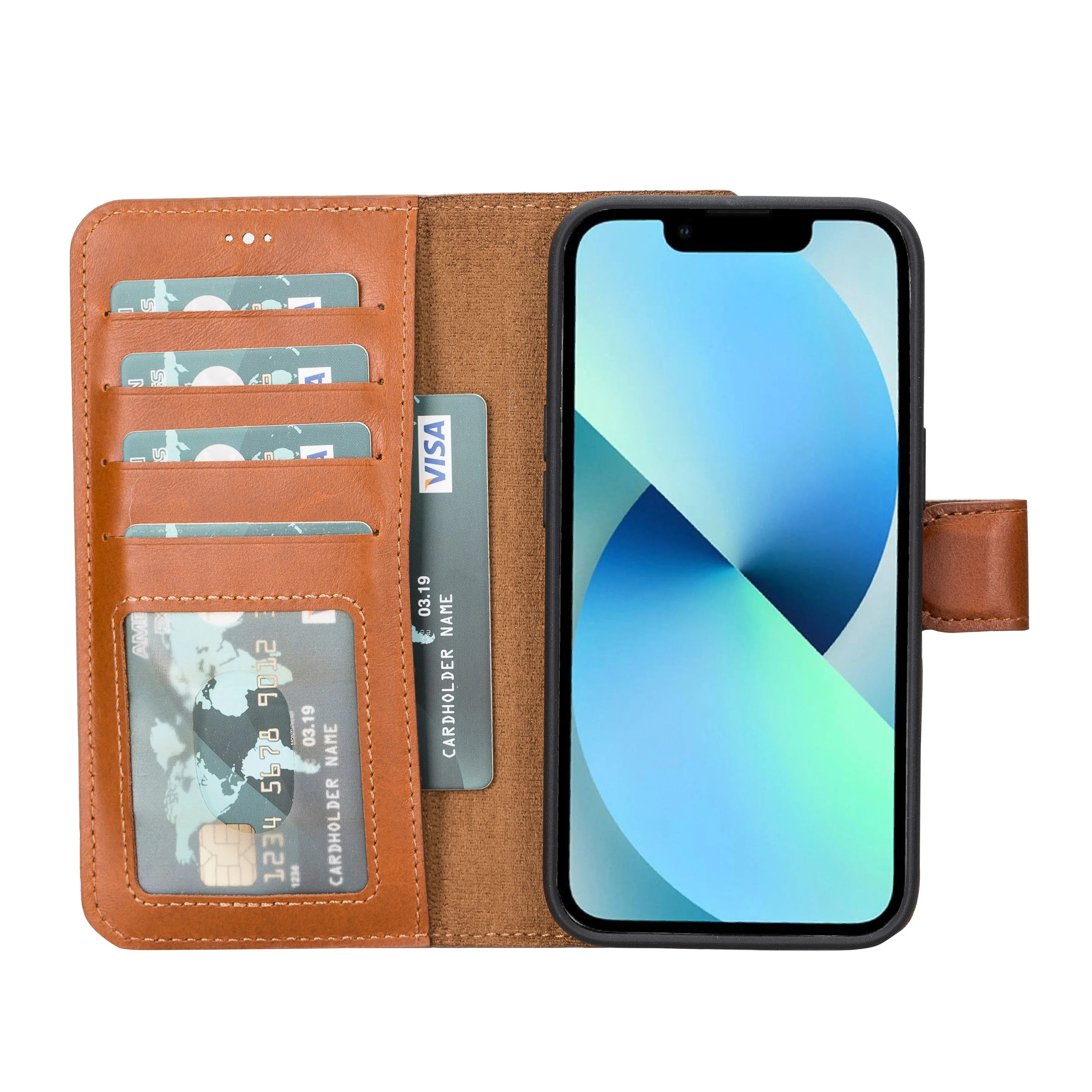 Leather Wallet Case for iPhone 15