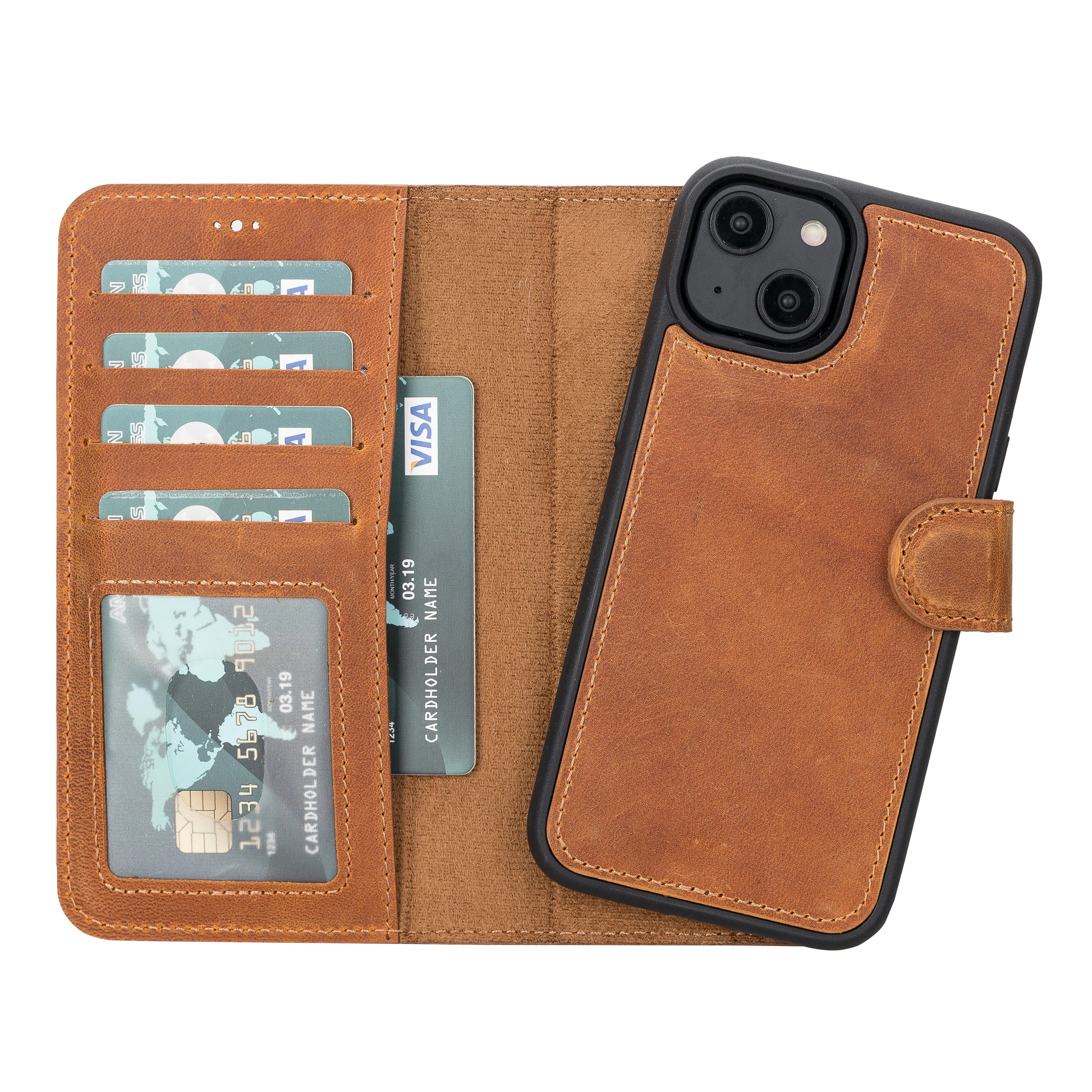 Leather Wallet Case for iPhone 15
