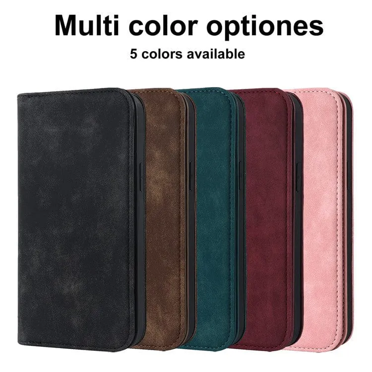Leather Wallet Phone Case With Magnetic Charging