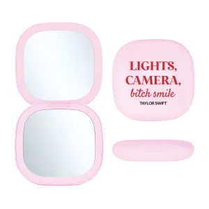 LED Compact Mirror Pink - Lights, Camera, Bitch Smile