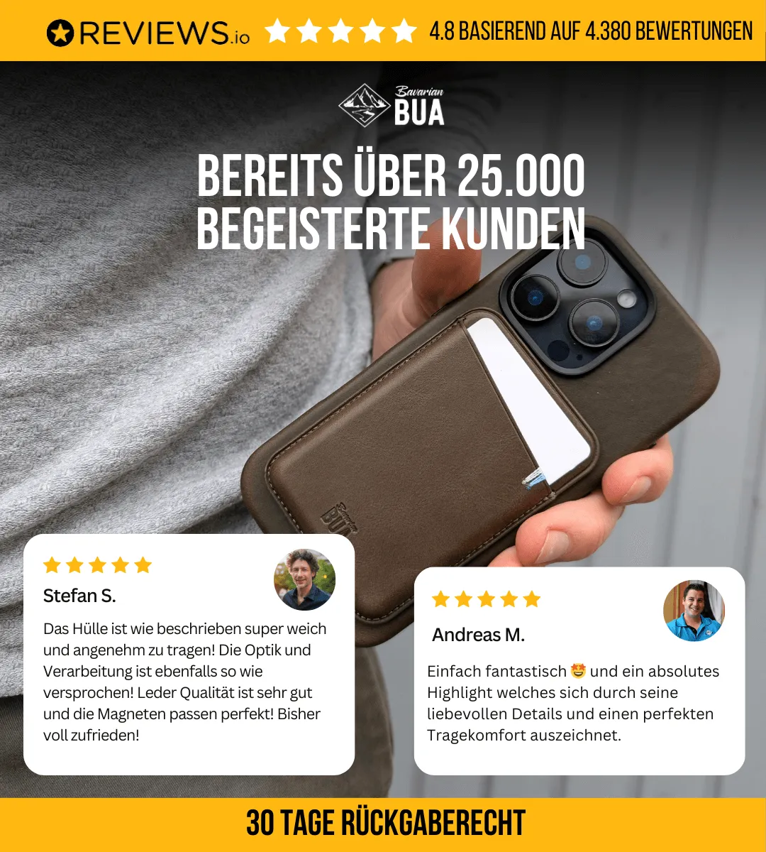 Leder Wallet für iPhone mit MagSafe | Olive