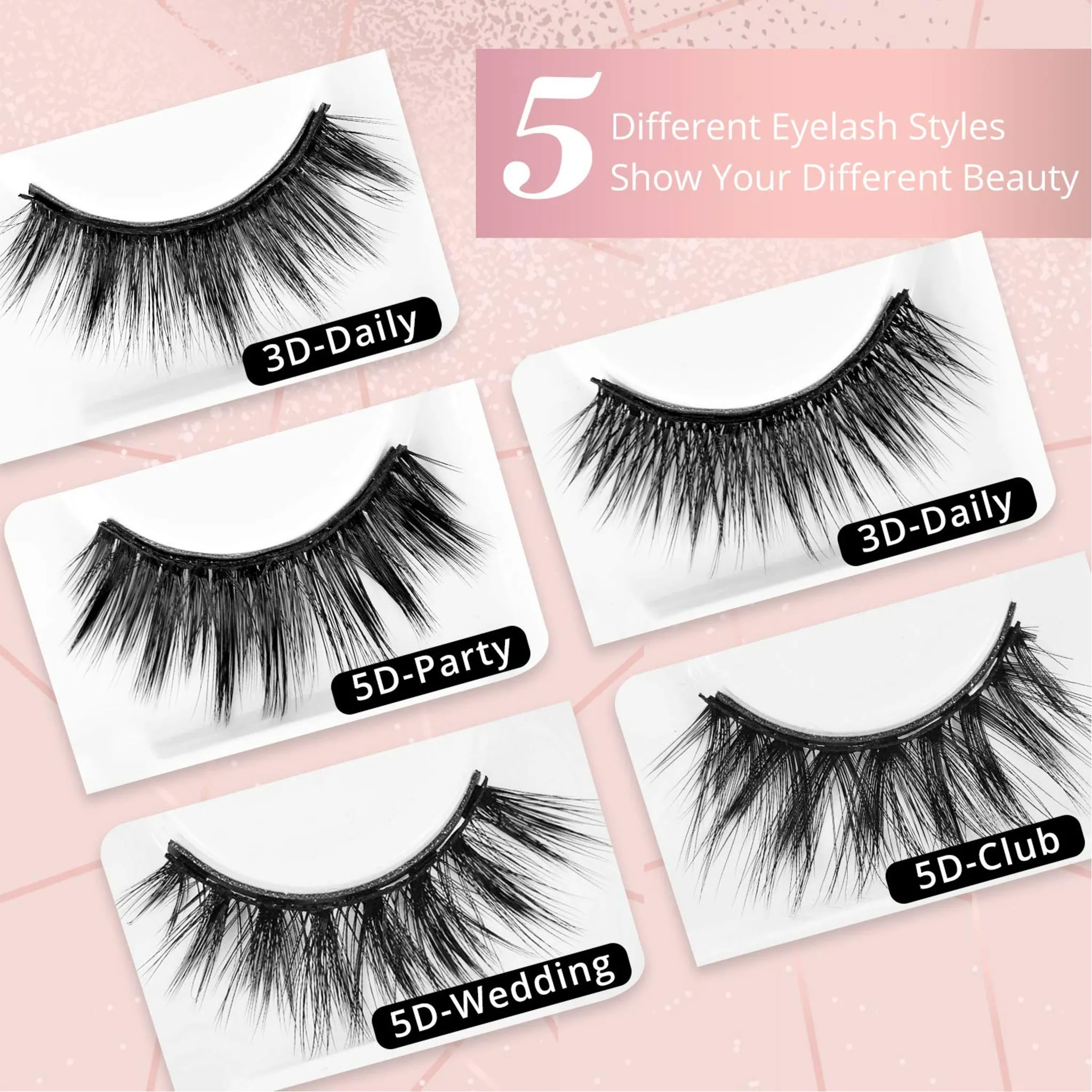 Like New/Unboxed- Fabuday Magnetic Eyeliner & Lashes Magnetic Eyelashes Kit False Lashes 5 pairs with Tweezers