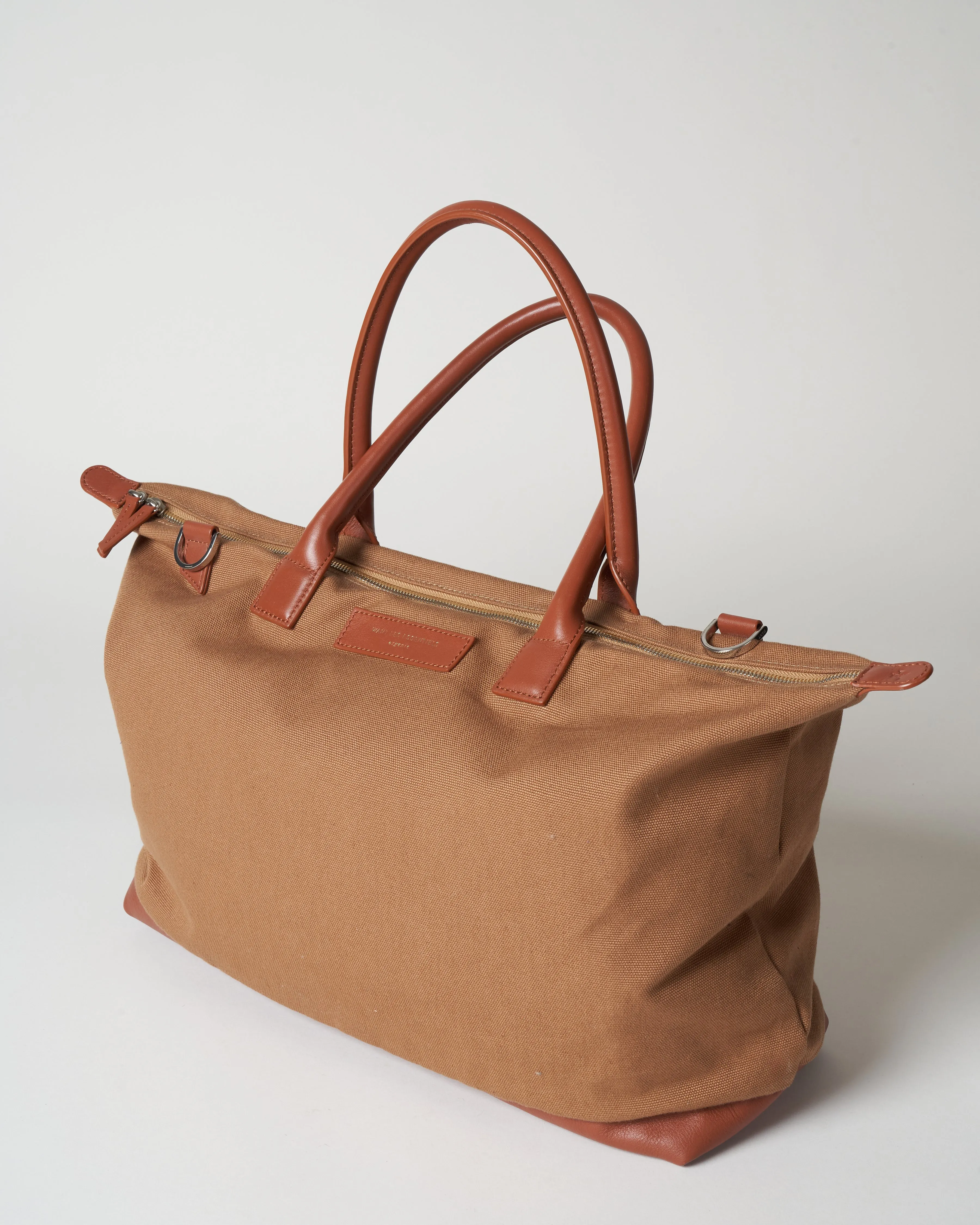 lindbergh shoulder tote - beige/cognac