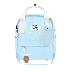 LINE FRIENDS MEETS Grinstant CARA 13" BACKPACK - MINI BROWN OVERPRINT EDITION