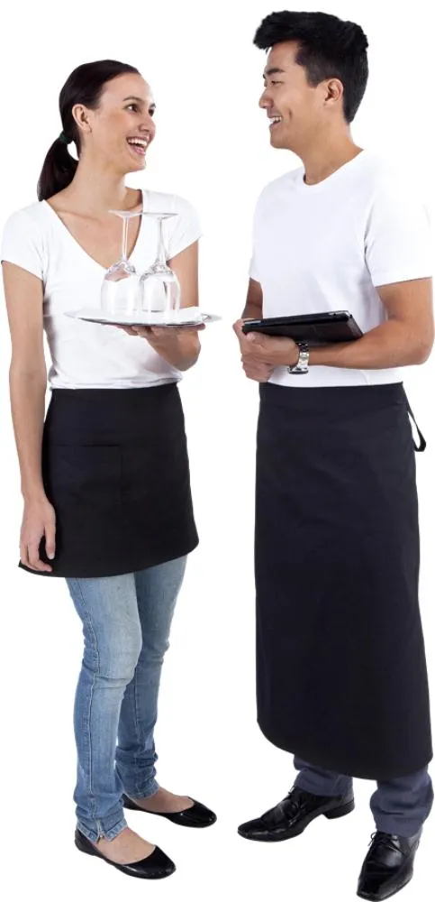 Long Black Waist 3/4 Apron (Pocket )