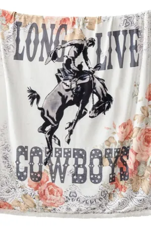 Long Live Cowboys Campfire Sherpa Throw - 54" x 68"