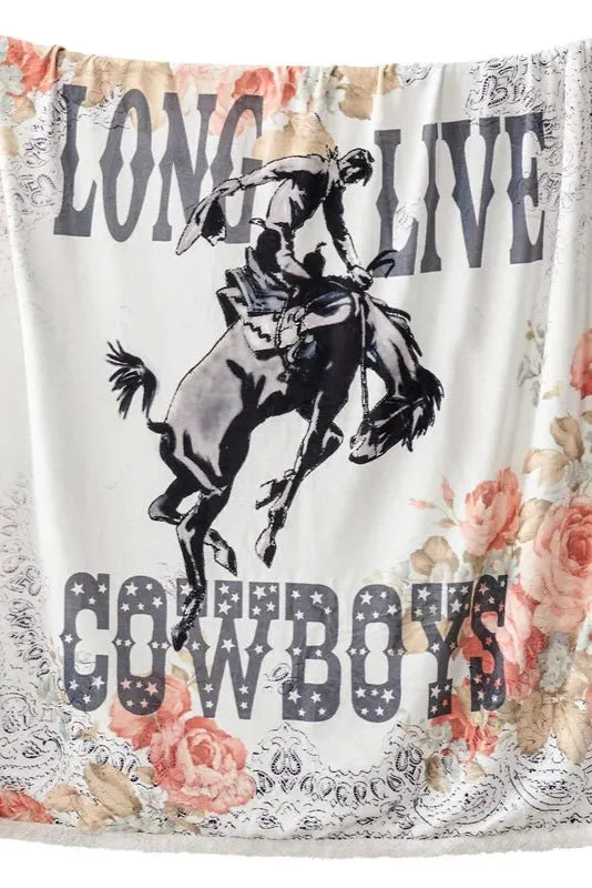 Long Live Cowboys Campfire Sherpa Throw - 54" x 68"