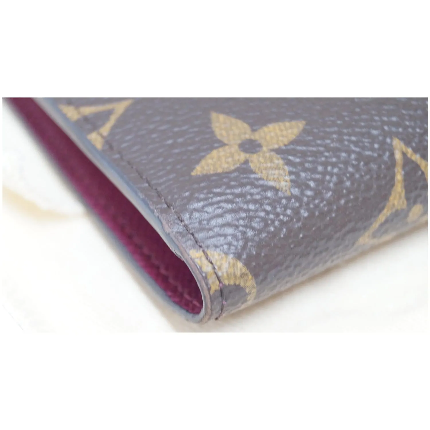 LOUIS VUITTON Adele Monogram Canvas Compact Wallet Brown
