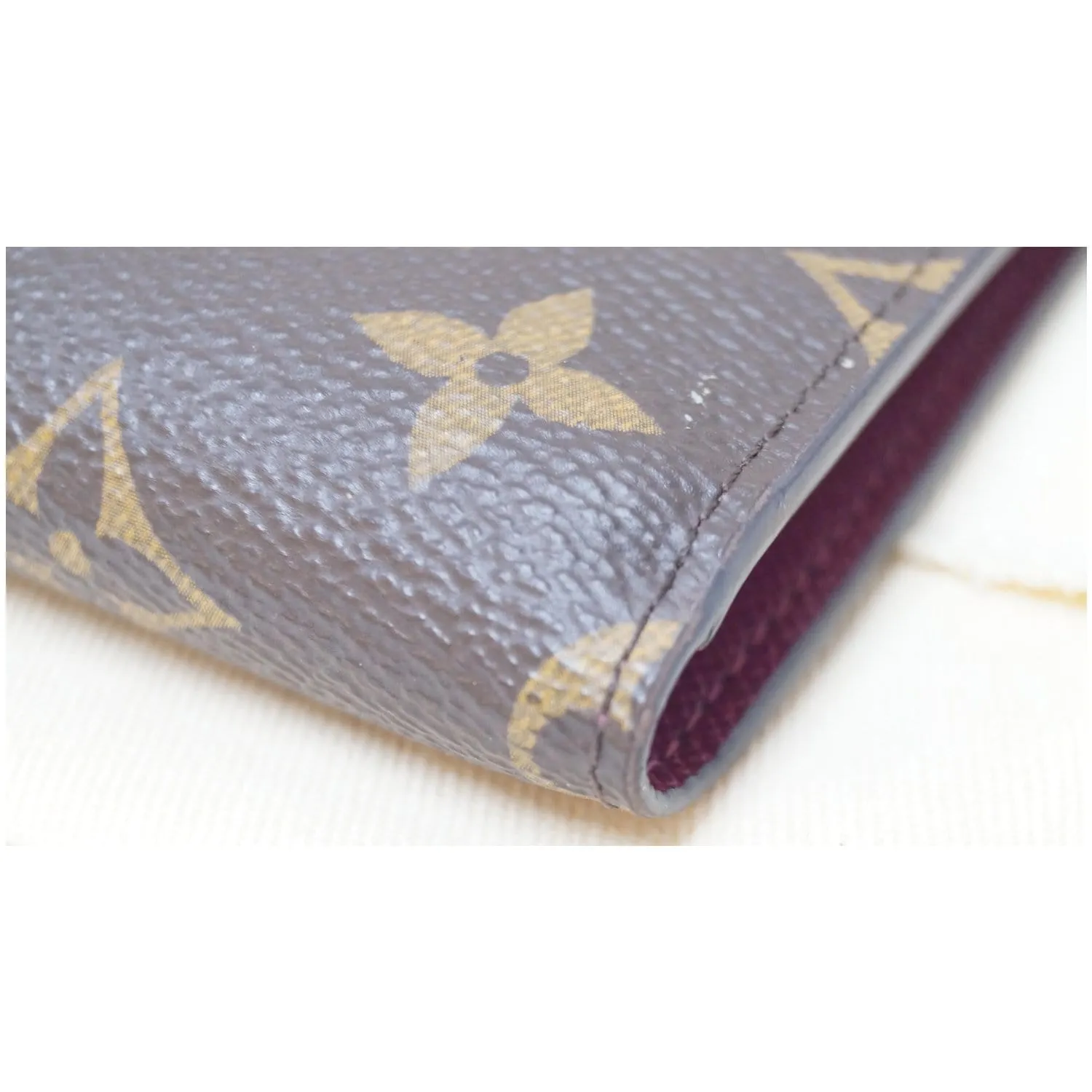 LOUIS VUITTON Adele Monogram Canvas Compact Wallet Brown