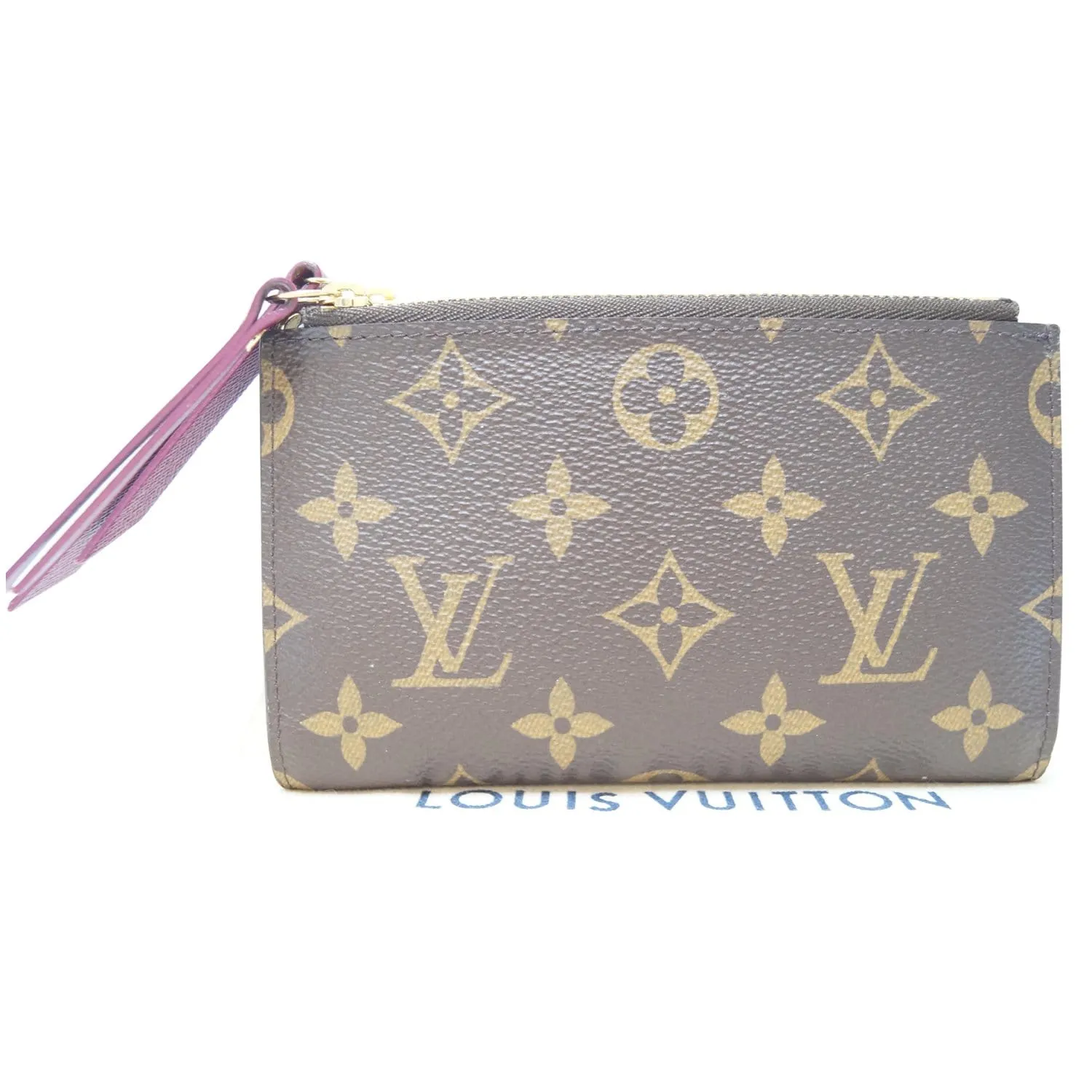 LOUIS VUITTON Adele Monogram Canvas Compact Wallet Brown