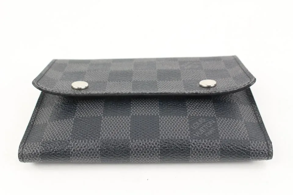 Louis Vuitton Black Damier Graphite Compact Snap Wallet 2lk318s