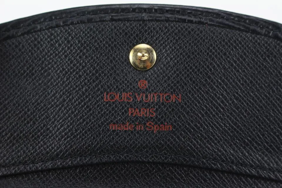 Louis Vuitton Black Epi Leather Noir Coin Purse Change Purse Compact Wallet 826lv81