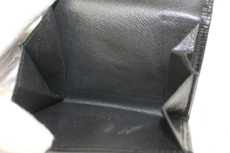 Louis Vuitton Black Epi Leather Noir Coin Purse Change Purse Compact Wallet 826lv81