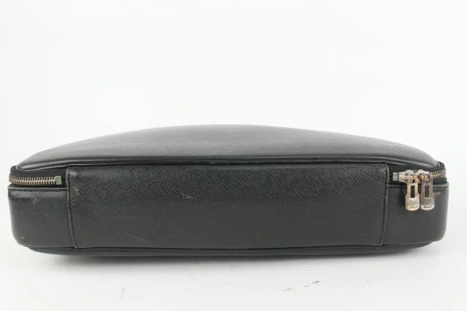 Louis Vuitton Black Taiga Leather Odessa Laptop Bag 917lv17