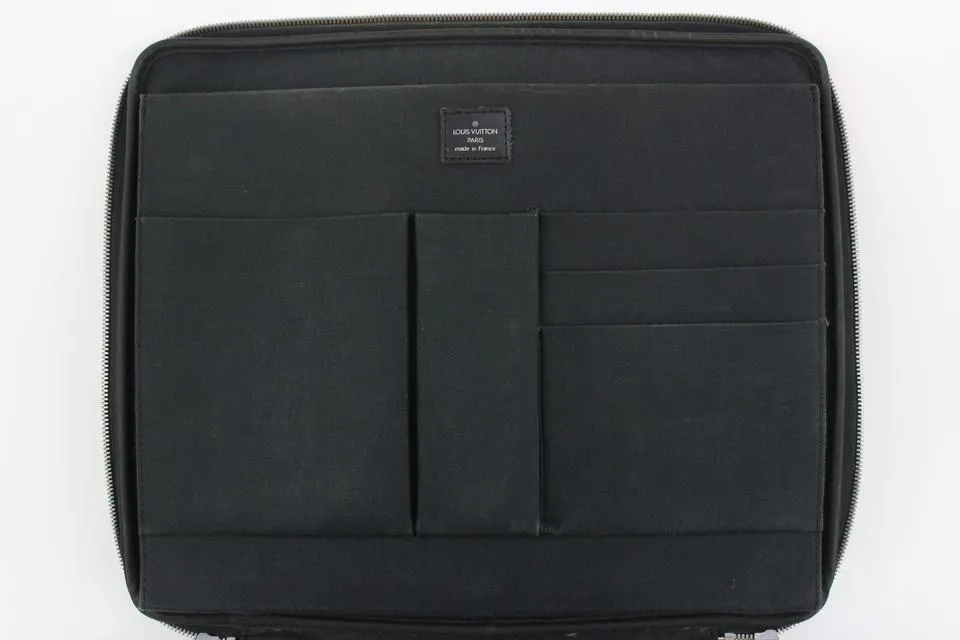Louis Vuitton Black Taiga Leather Odessa Laptop Bag 917lv17