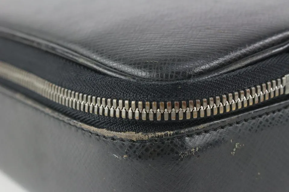 Louis Vuitton Black Taiga Leather Odessa Laptop Bag 917lv17