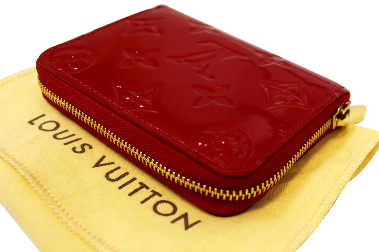 LOUIS VUITTON Cerise Monogram Vernis Zippy Compact Wallet