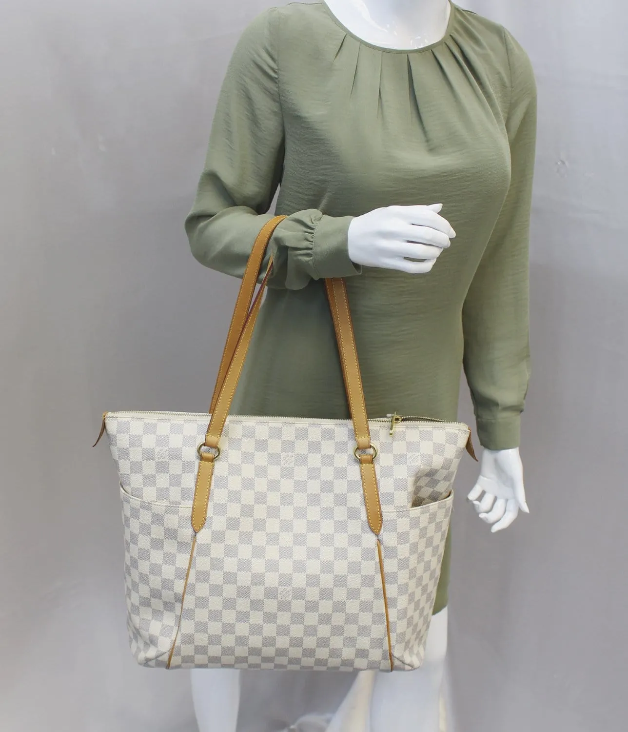 LOUIS VUITTON Damier Azur Totally GM Tote Shoulder Bag