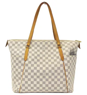 LOUIS VUITTON Damier Azur Totally GM Tote Shoulder Bag
