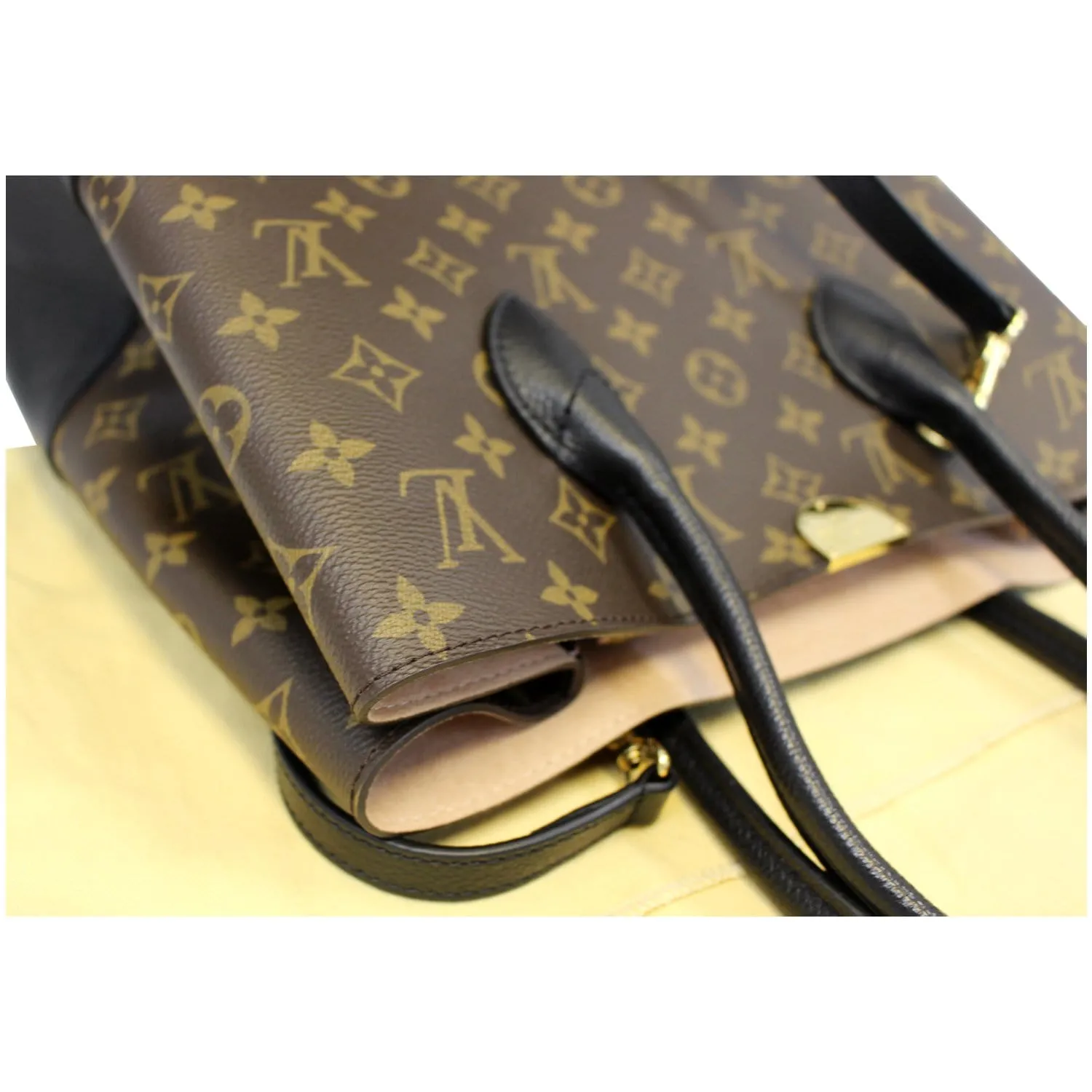 LOUIS VUITTON Flandrin Monogram Canvas Tote Shoulder Bag Brown