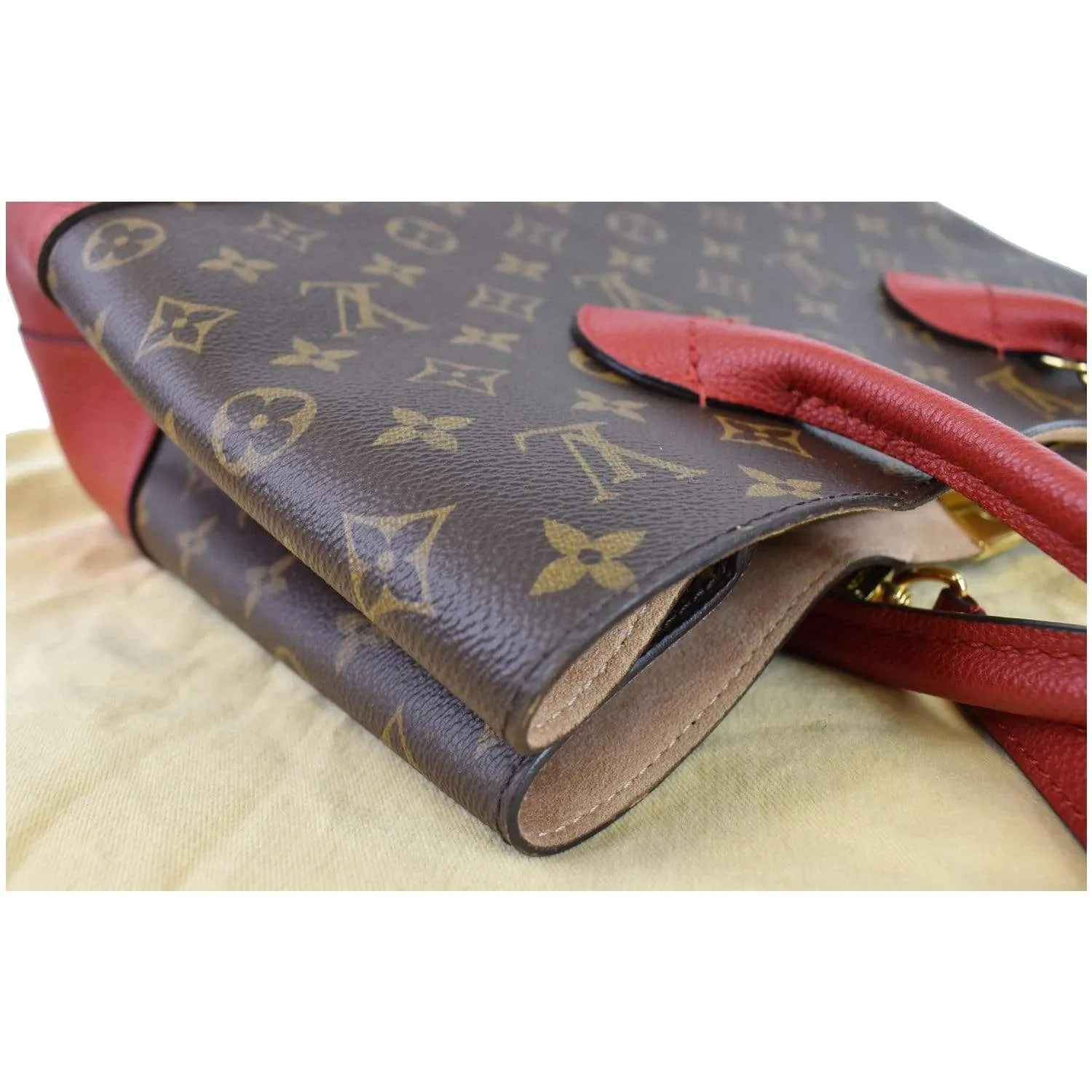 LOUIS VUITTON Flandrin Monogram Canvas Tote Shoulder Bag Red - 25% OFF