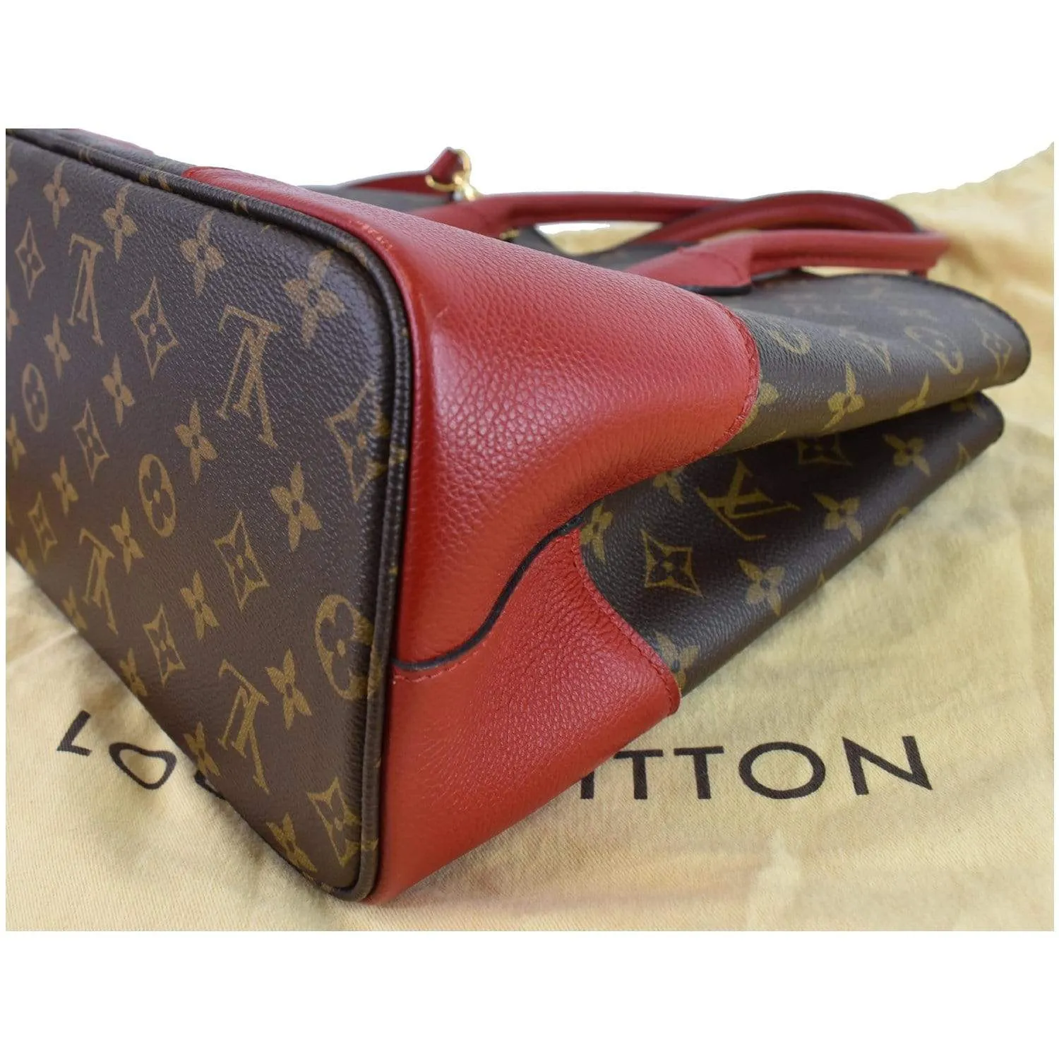 LOUIS VUITTON Flandrin Monogram Canvas Tote Shoulder Bag Red - 25% OFF