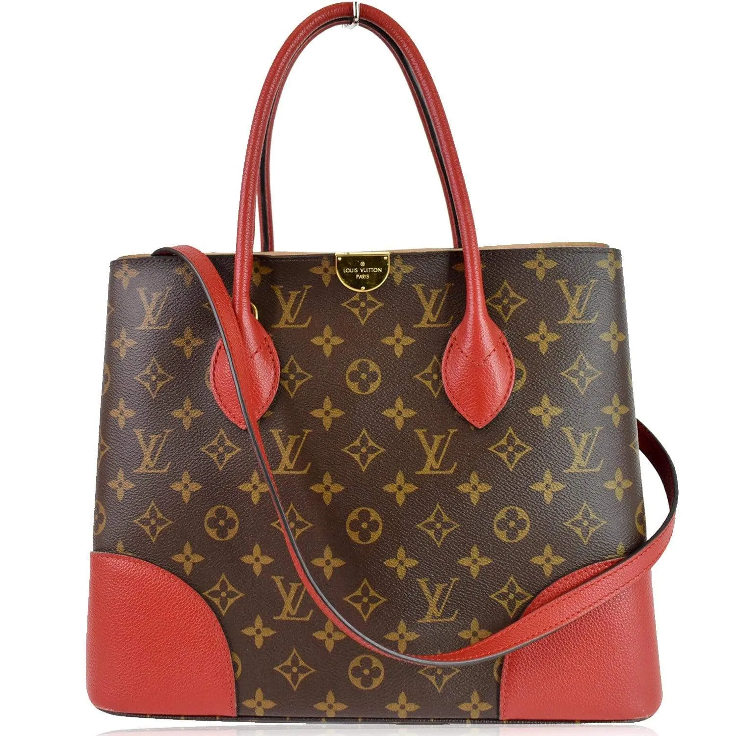 LOUIS VUITTON Flandrin Monogram Canvas Tote Shoulder Bag Red - 25% OFF