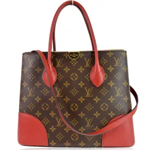LOUIS VUITTON Flandrin Monogram Canvas Tote Shoulder Bag Red - 25% OFF