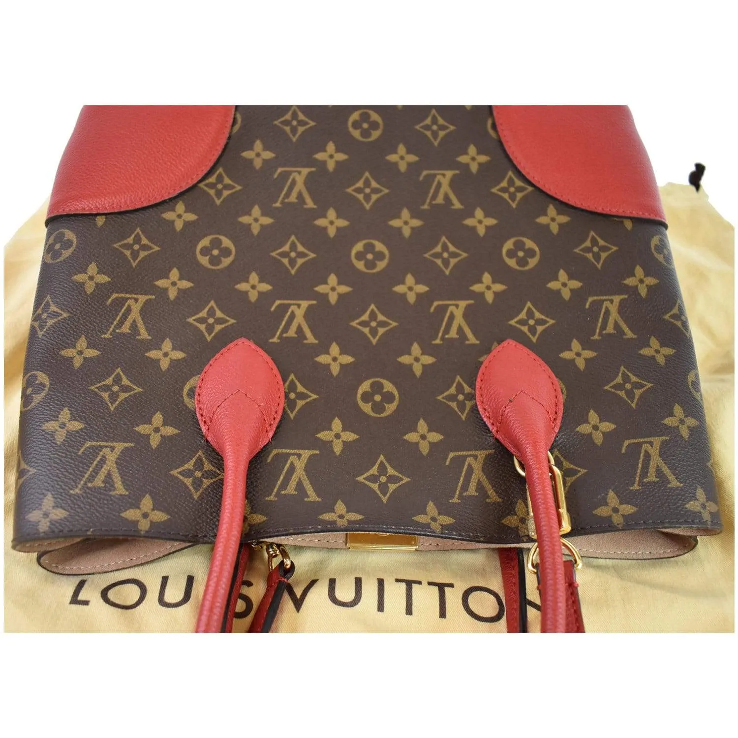 LOUIS VUITTON Flandrin Monogram Canvas Tote Shoulder Bag Red - 25% OFF