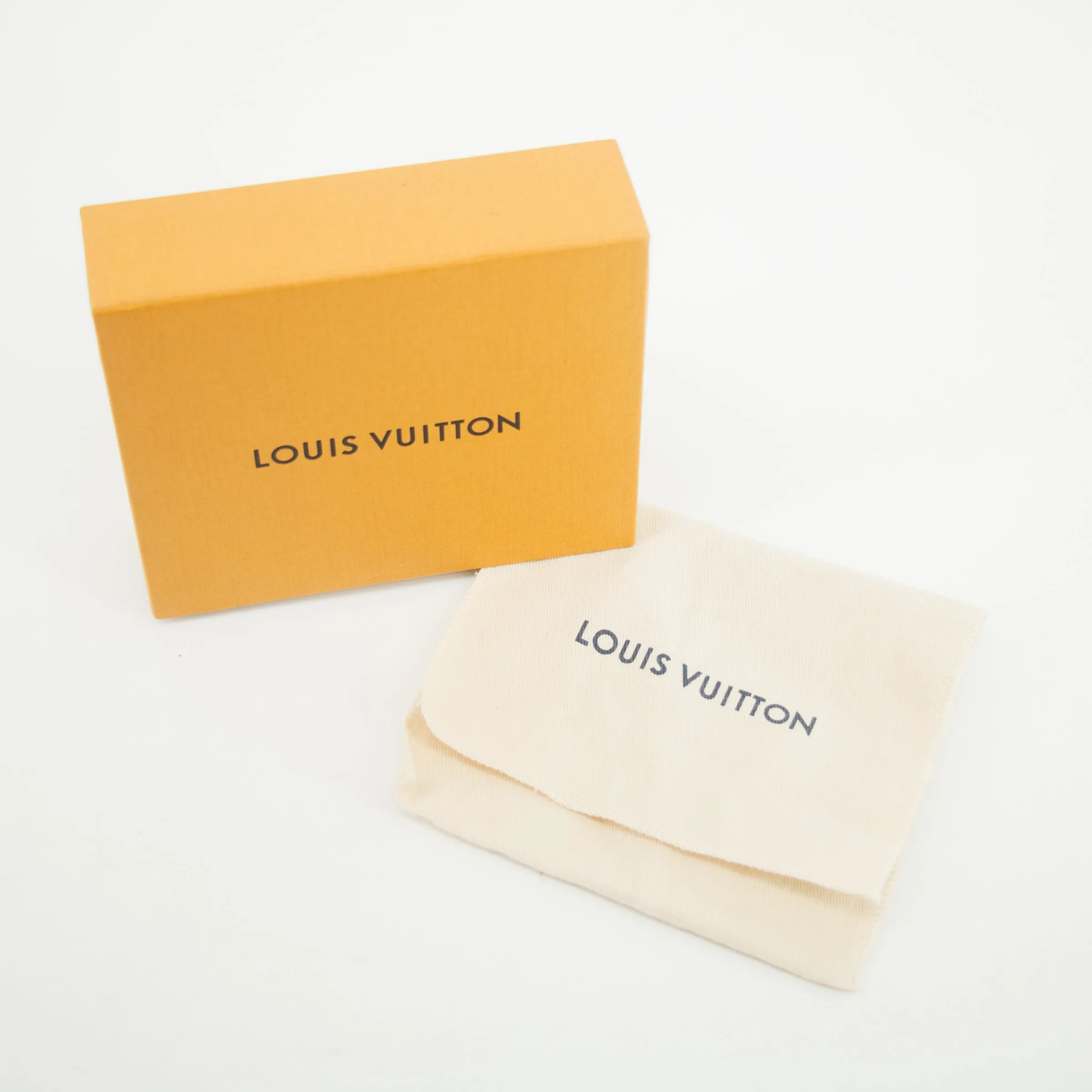 Louis Vuitton Greige Leather Portefeuille Lock Mini Compact Wallet  #2655