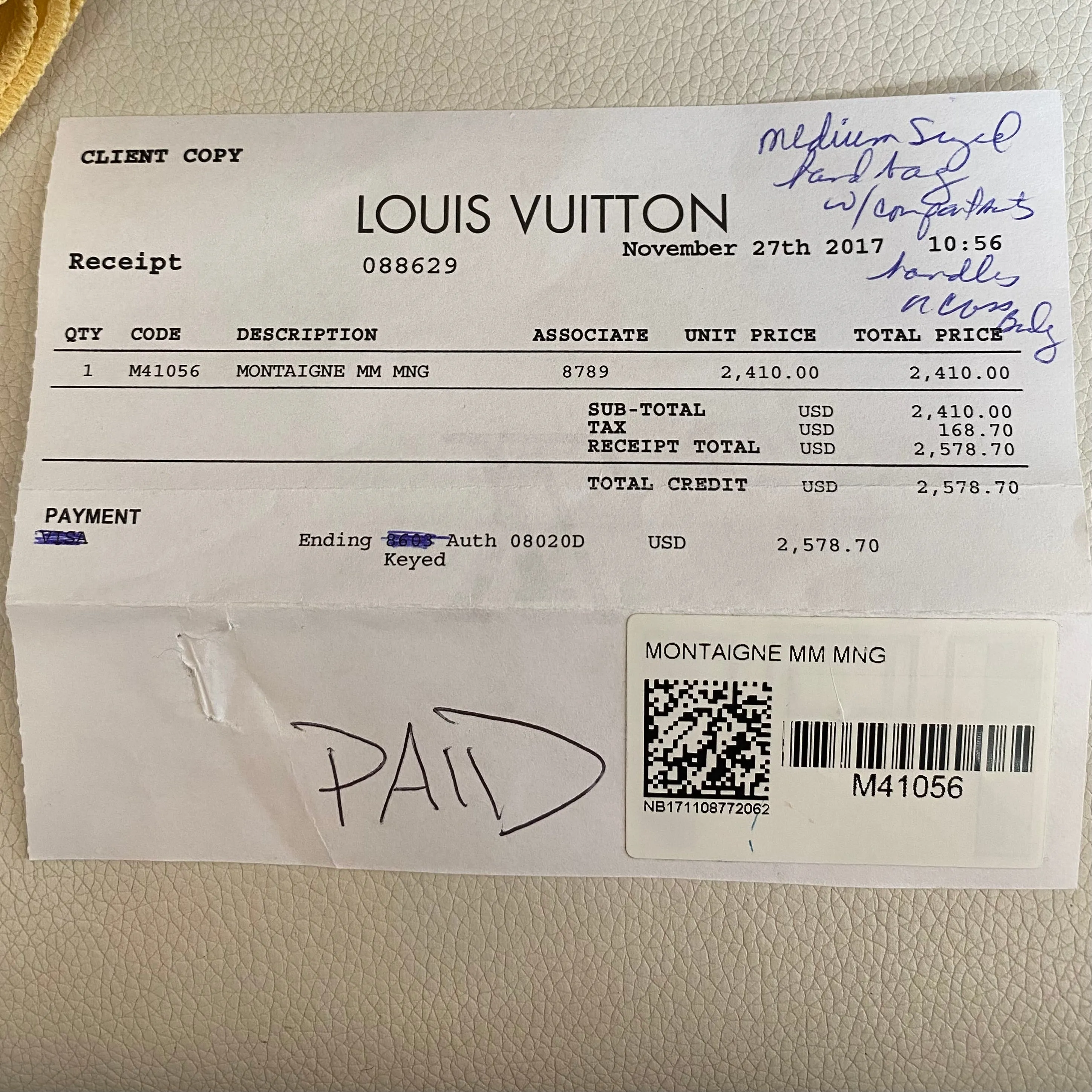 LOUIS VUITTON Monogram Canvas Montaigne MM Tote/Shoulder Bag